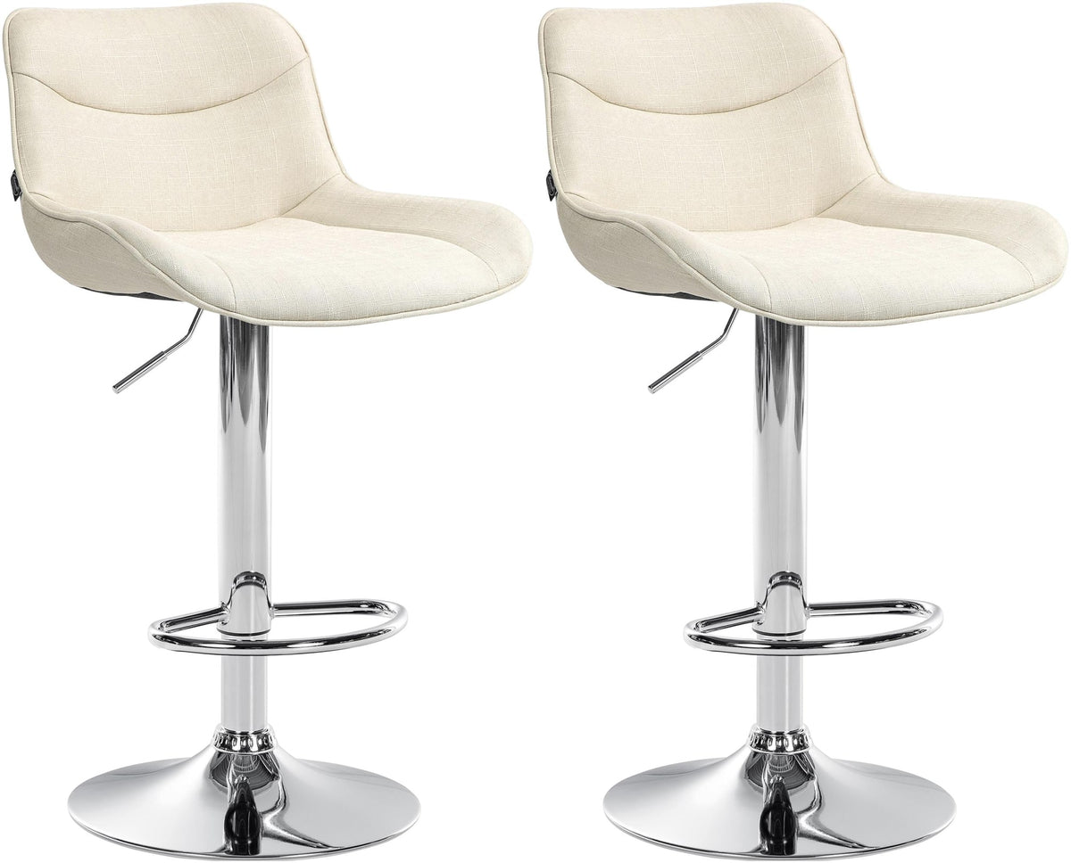2er Set Barhocker Vonore Stoff chrom – Ansicht 9