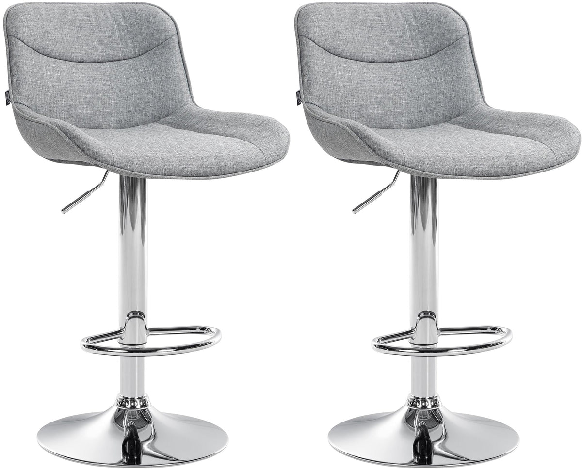 2er Set Barhocker Vonore Stoff chrom – Ansicht 17