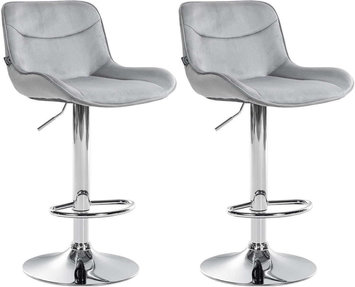 2er Set Barhocker Vonore Samt chrom – Ansicht 17