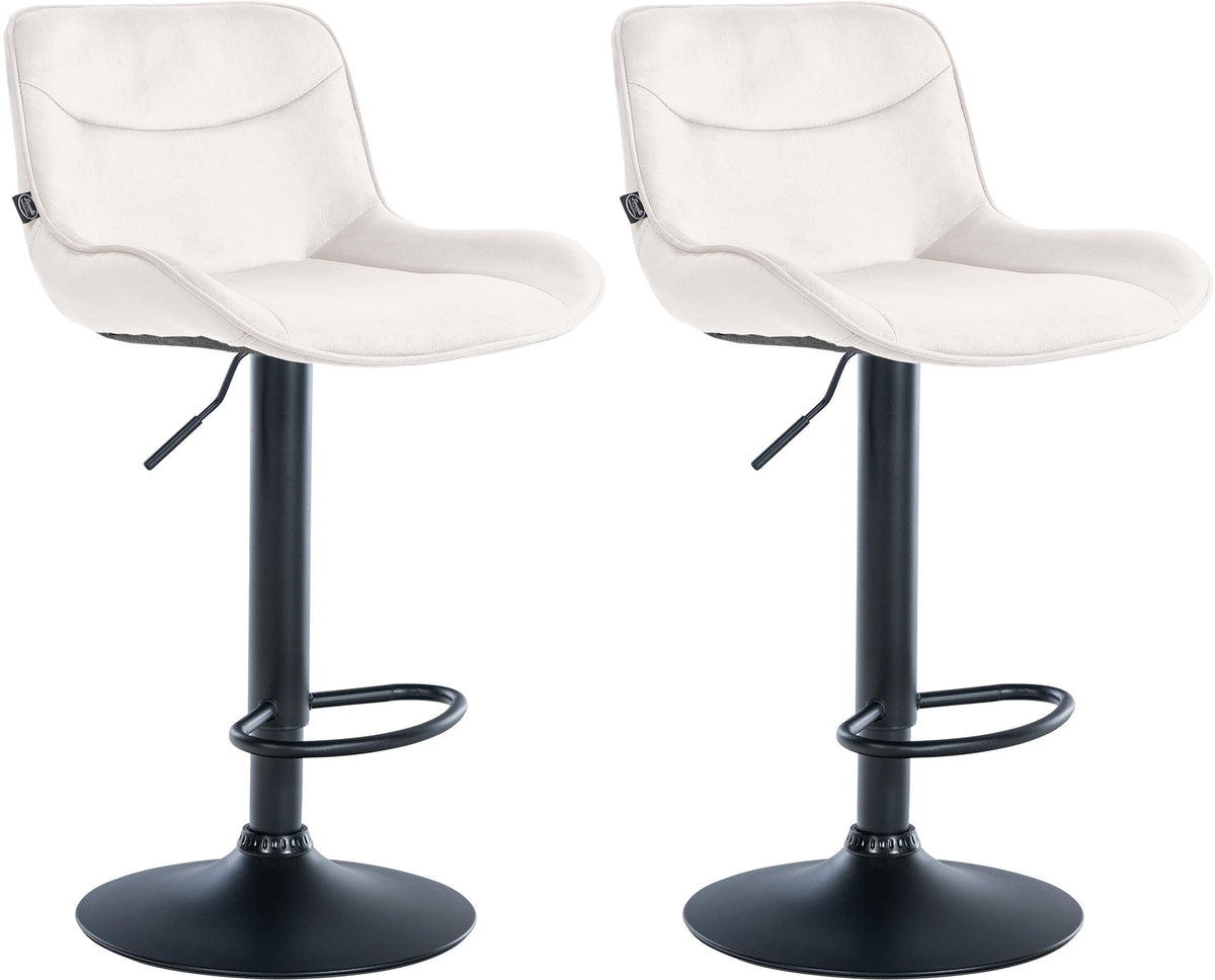 2er Set Barhocker Vonore Samt schwarz