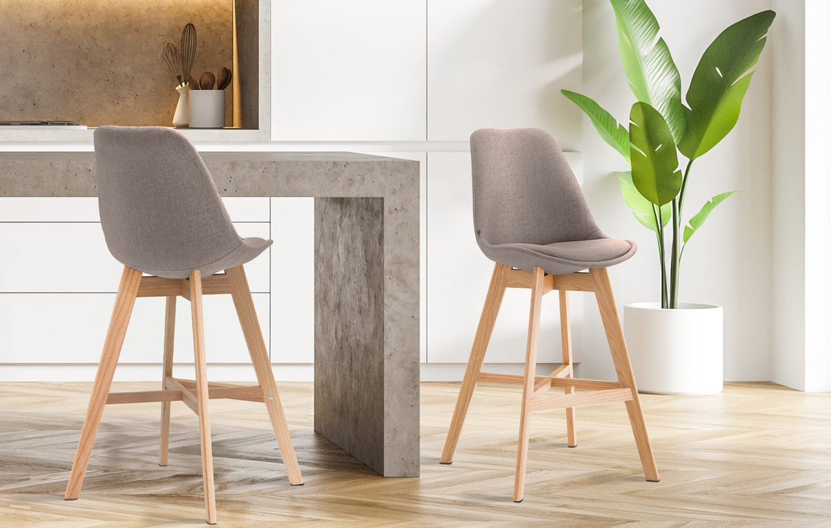 2er Set Barhocker Cannes Stoff natura – Ansicht 12