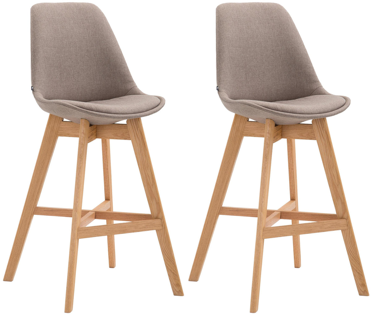 2er Set Barhocker Cannes Stoff natura – Ansicht 10