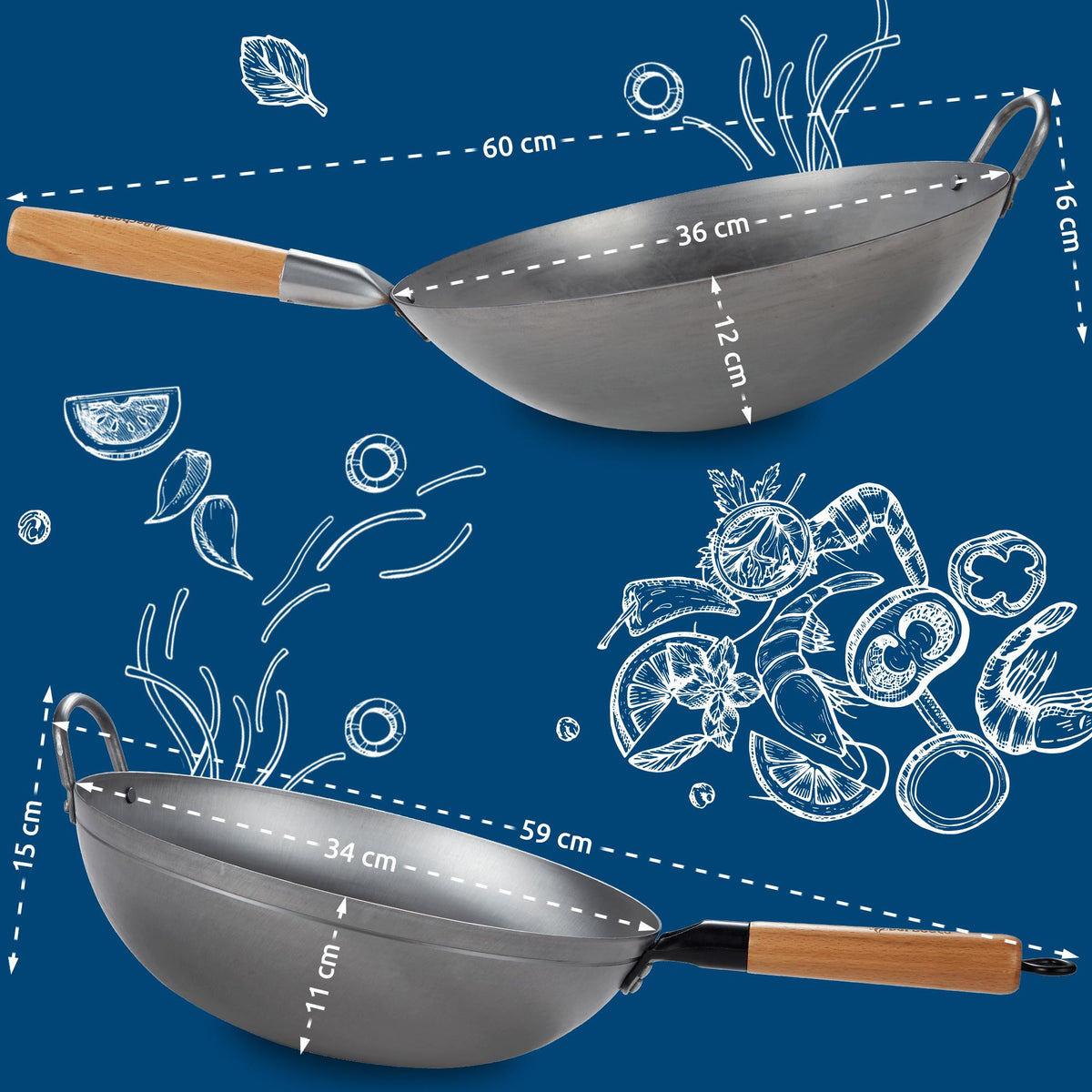 Wok Set Flach – Ansicht 2