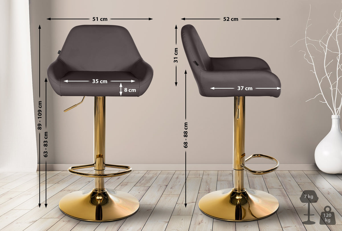 Barhocker Braga Gold Kunstleder – Ansicht 2