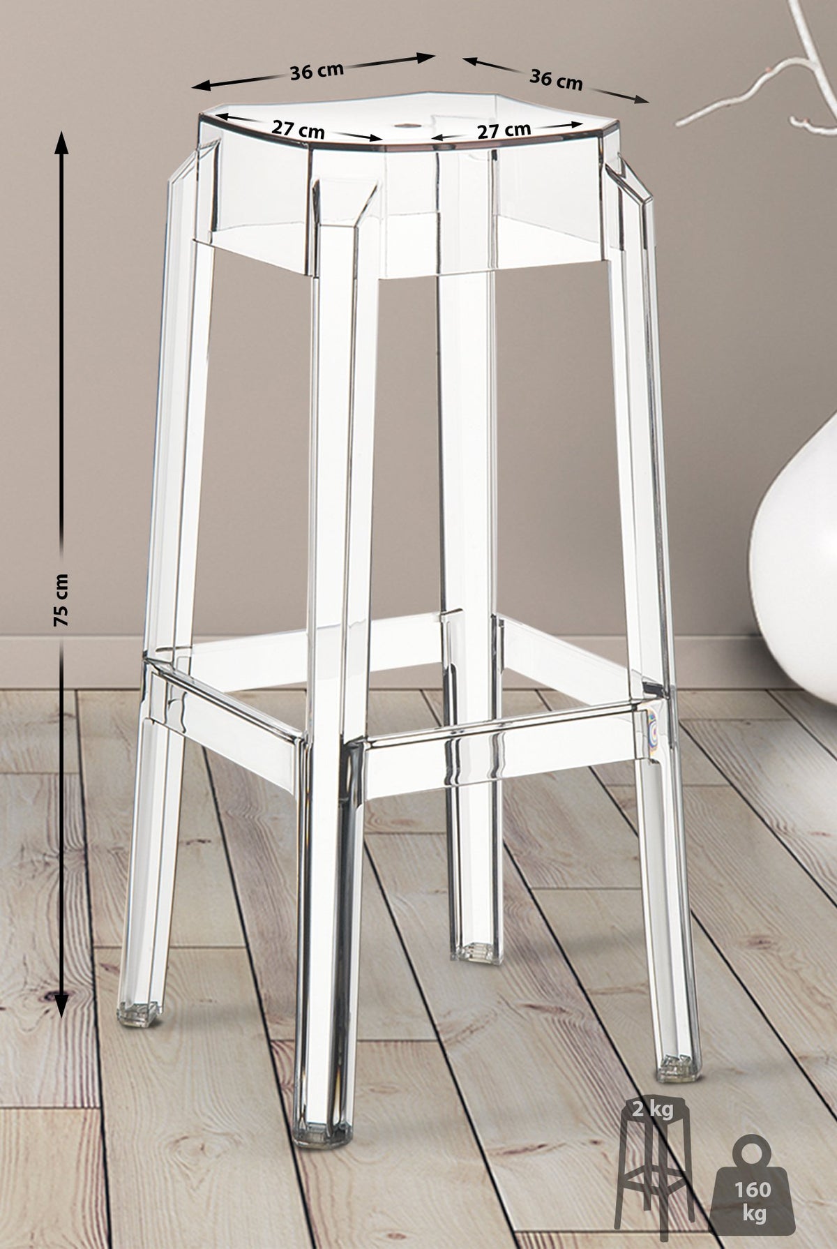 2er Set Barhocker Fox – Ansicht 2