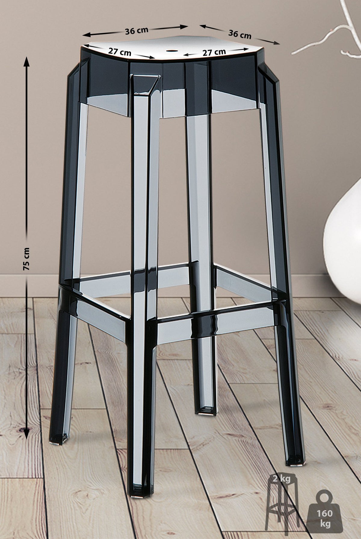 2er Set Barhocker Fox, transparent – Ansicht 9