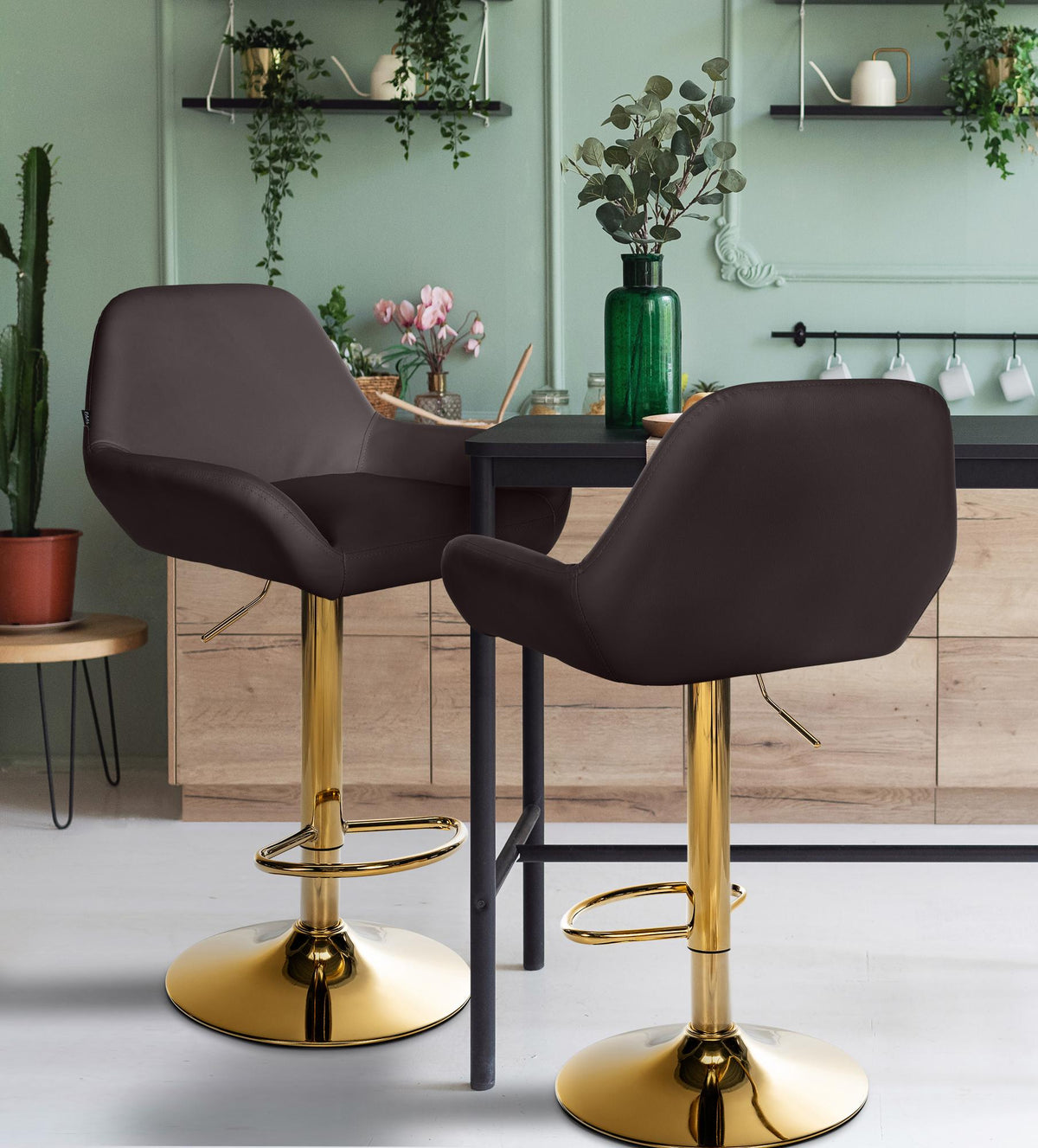 2er Set Barhocker Braga Gold Kunstleder – Ansicht 3