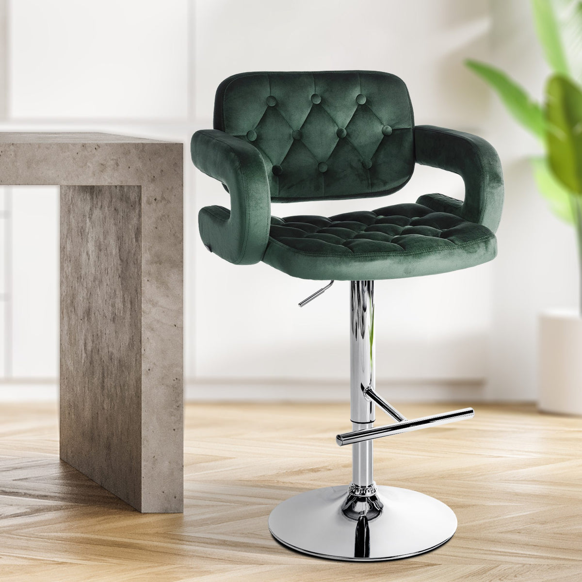 Barhocker Dublin Samt chrom – Ansicht 3