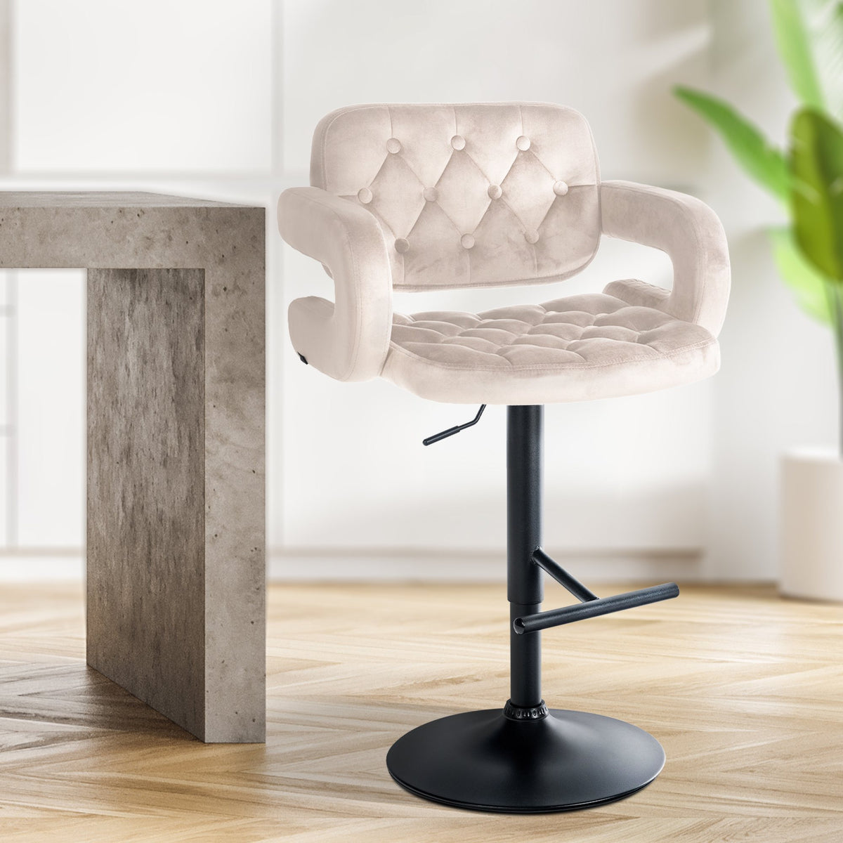 Barhocker Dublin Samt schwarz – Ansicht 17