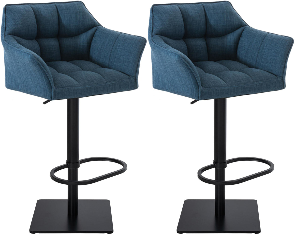 2er Set Barhocker Damaso Stoff schwarz – Ansicht 7