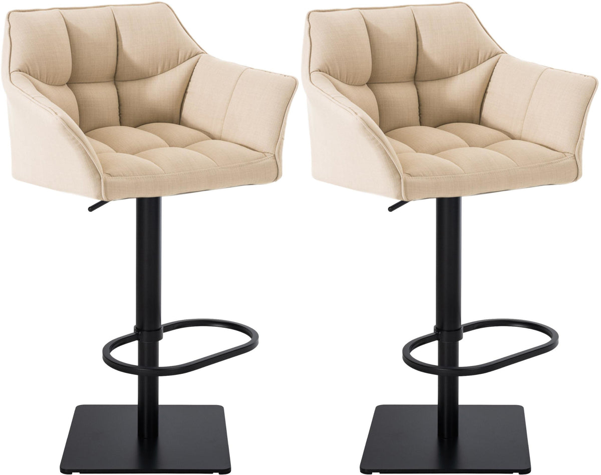 2er Set Barhocker Damaso Stoff schwarz – Ansicht 19
