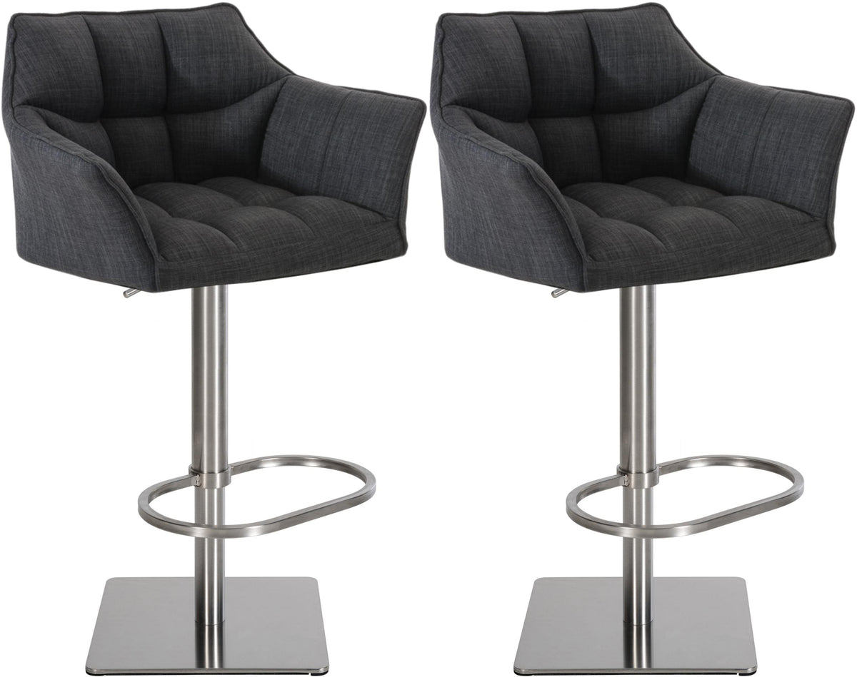 2er Set Barhocker Damaso Stoff edelstahl – Ansicht 13