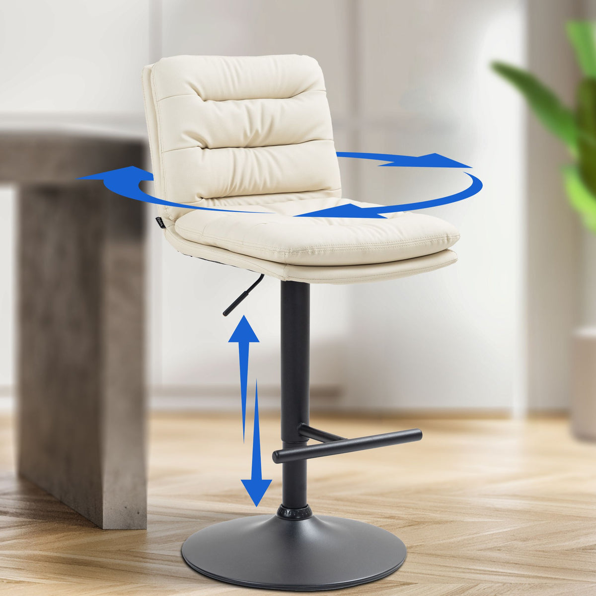 Barhocker Damar Kunstleder schwarz – Ansicht 10