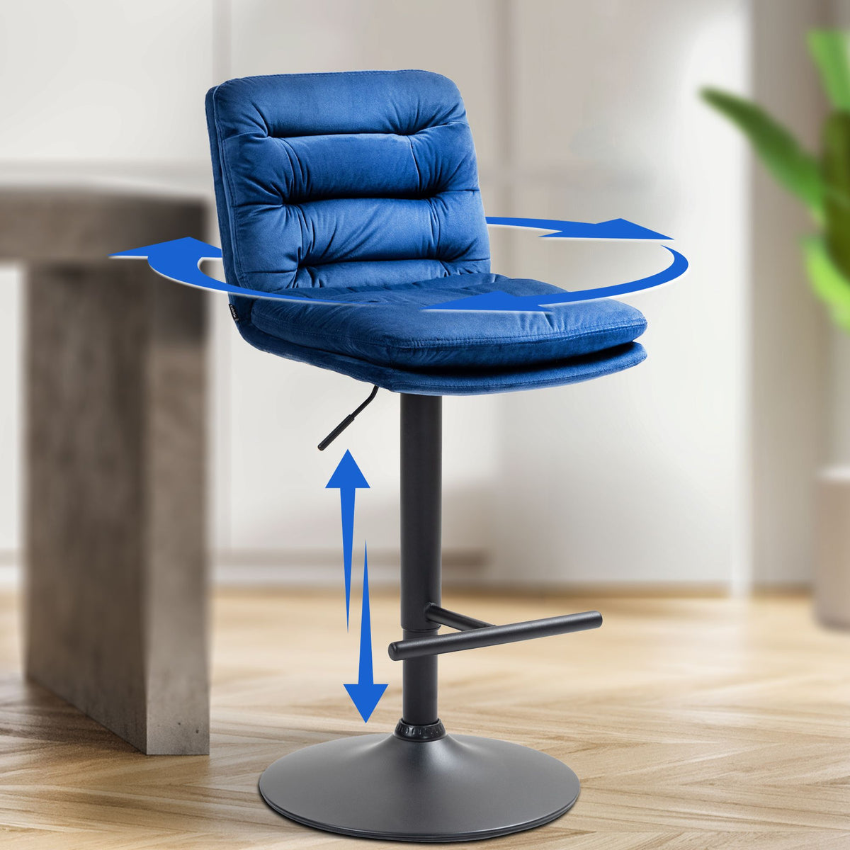 Barhocker Damar Samt schwarz – Ansicht 11