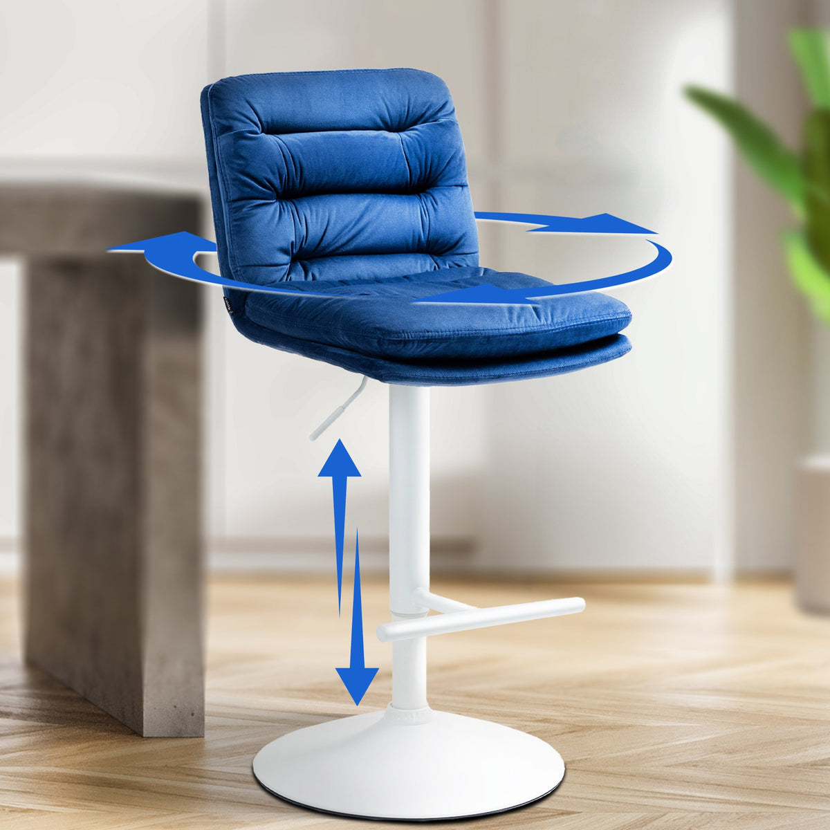 Barhocker Damar Samt weiß – Ansicht 11