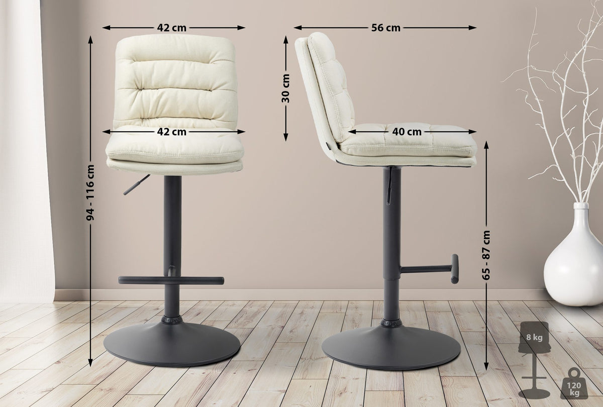 Barhocker Damar Stoff schwarz – Ansicht 2