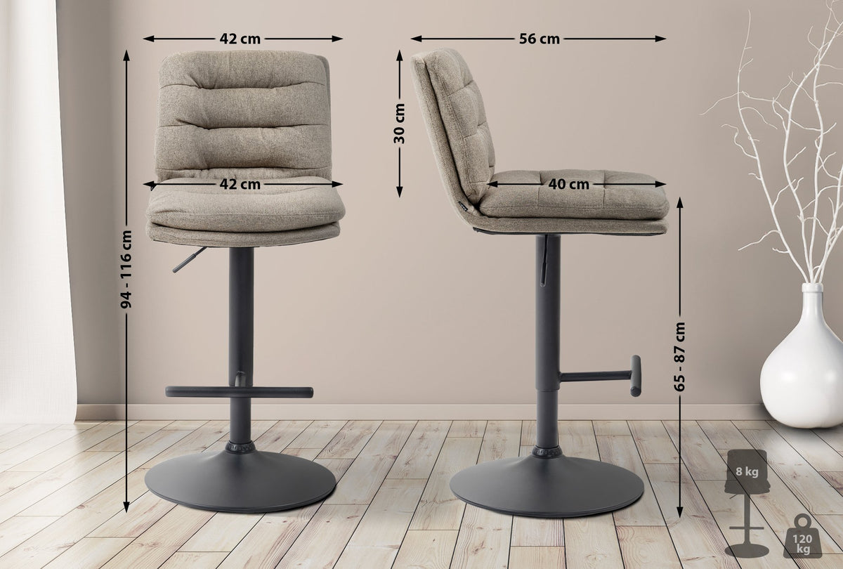 Barhocker Damar Stoff schwarz – Ansicht 9