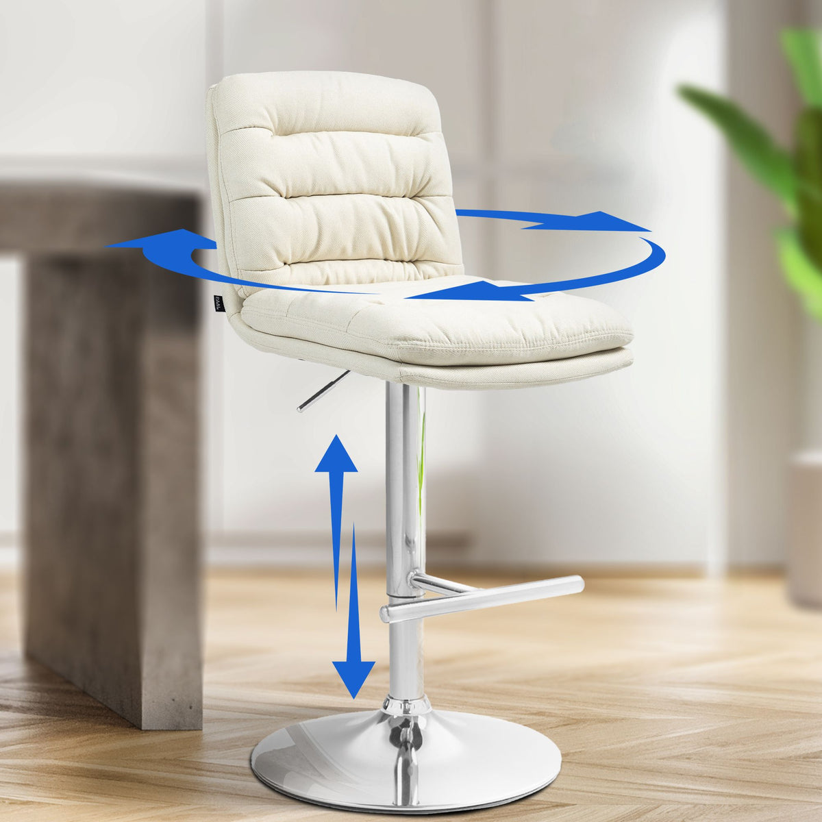 Barhocker Damar Stoff chrom – Ansicht 3