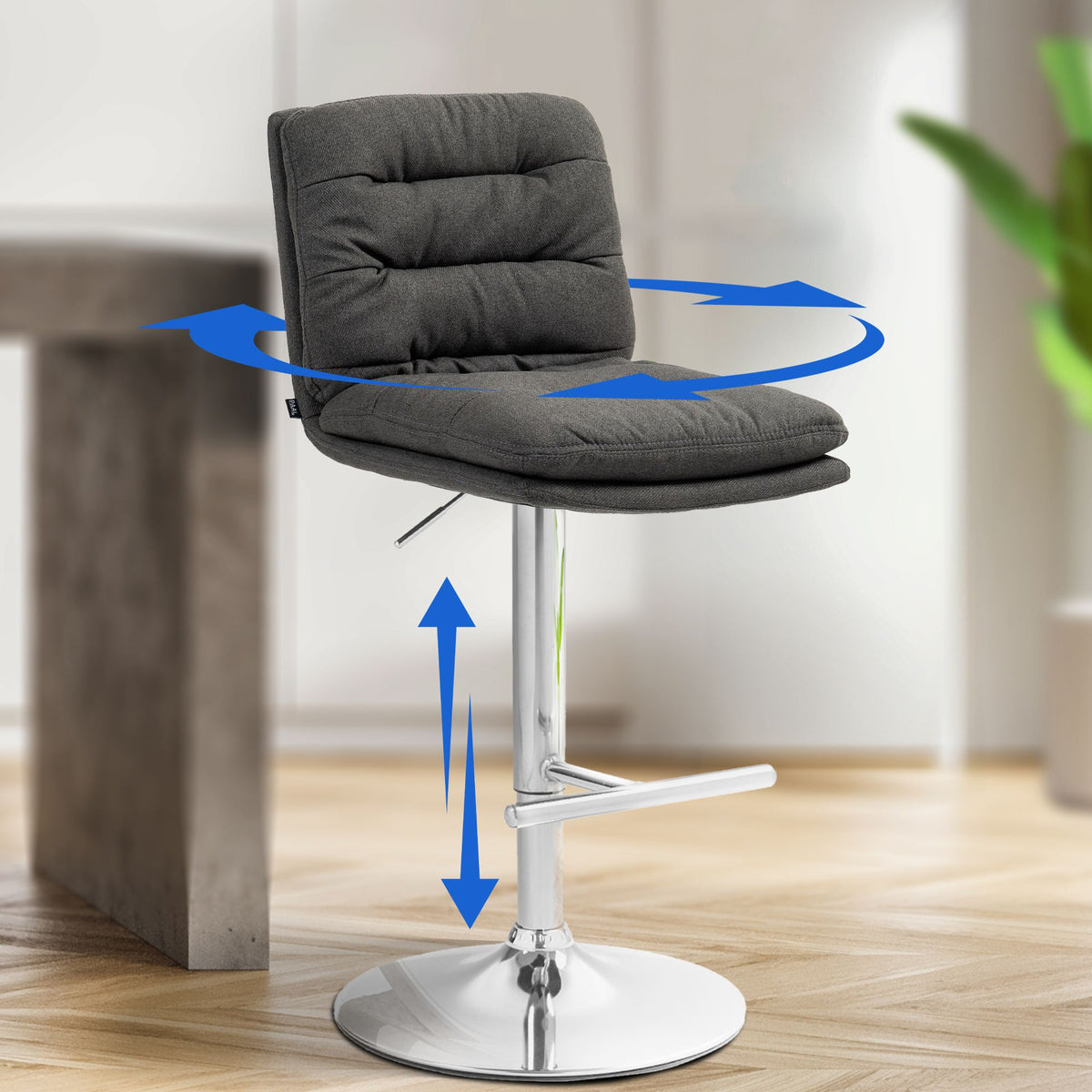 Barhocker Damar Stoff chrom – Ansicht 17