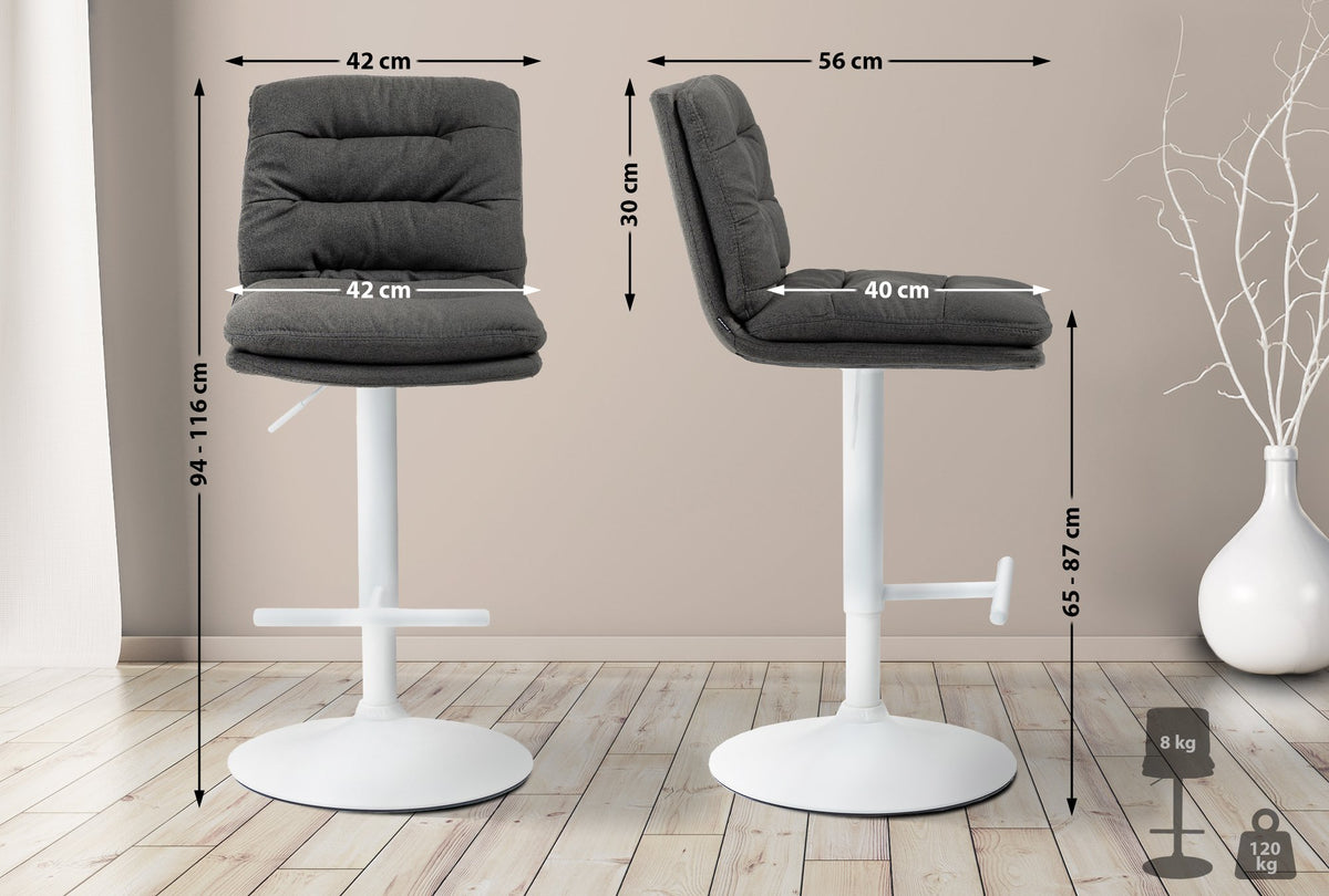 Barhocker Damar Stoff weiß – Ansicht 16