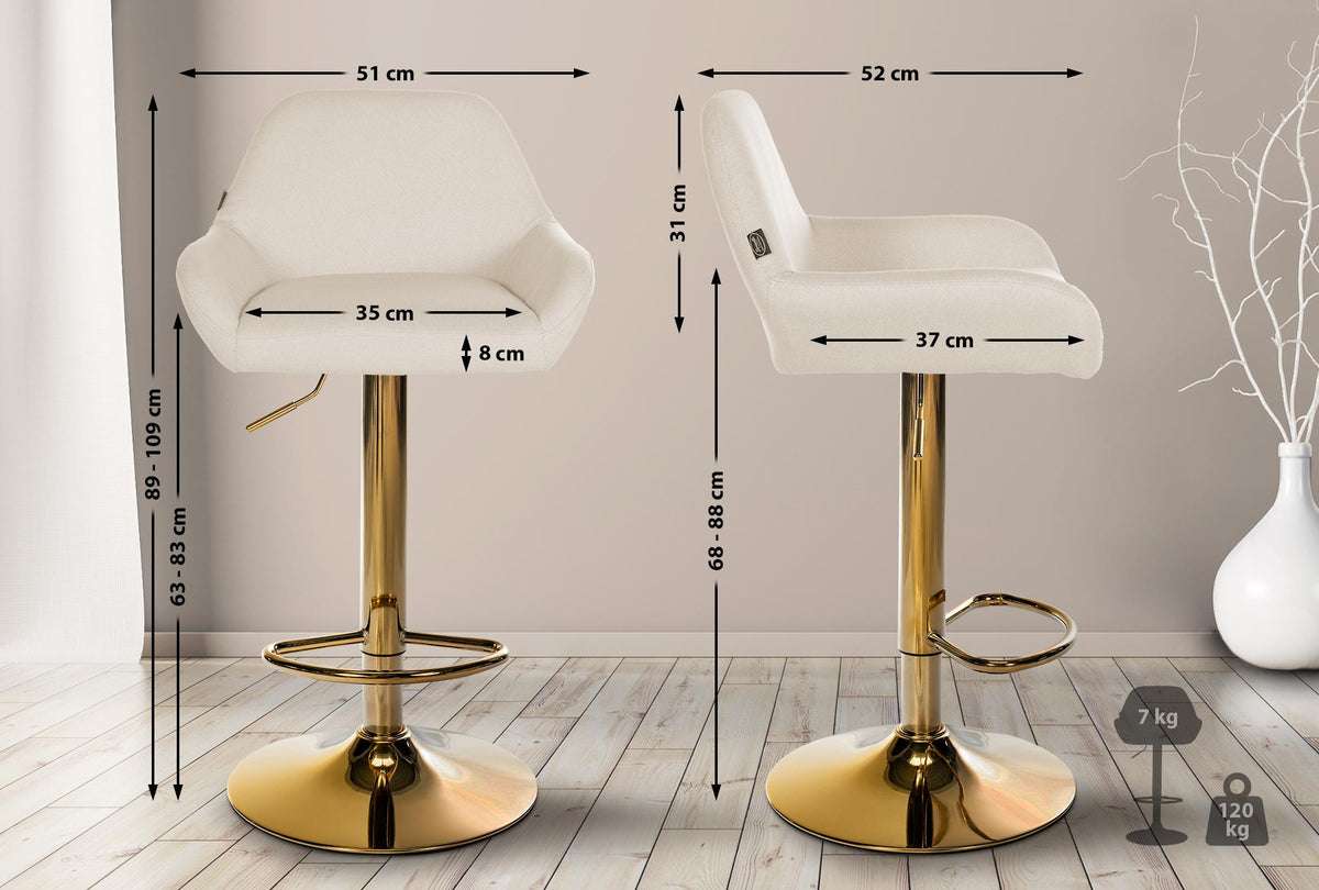 Barhocker Braga Gold Stoff – Ansicht 9