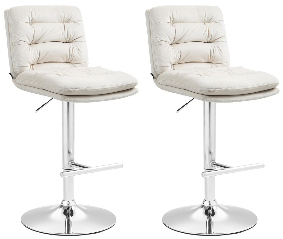 2er Set Barhocker Damar Samt chrom
