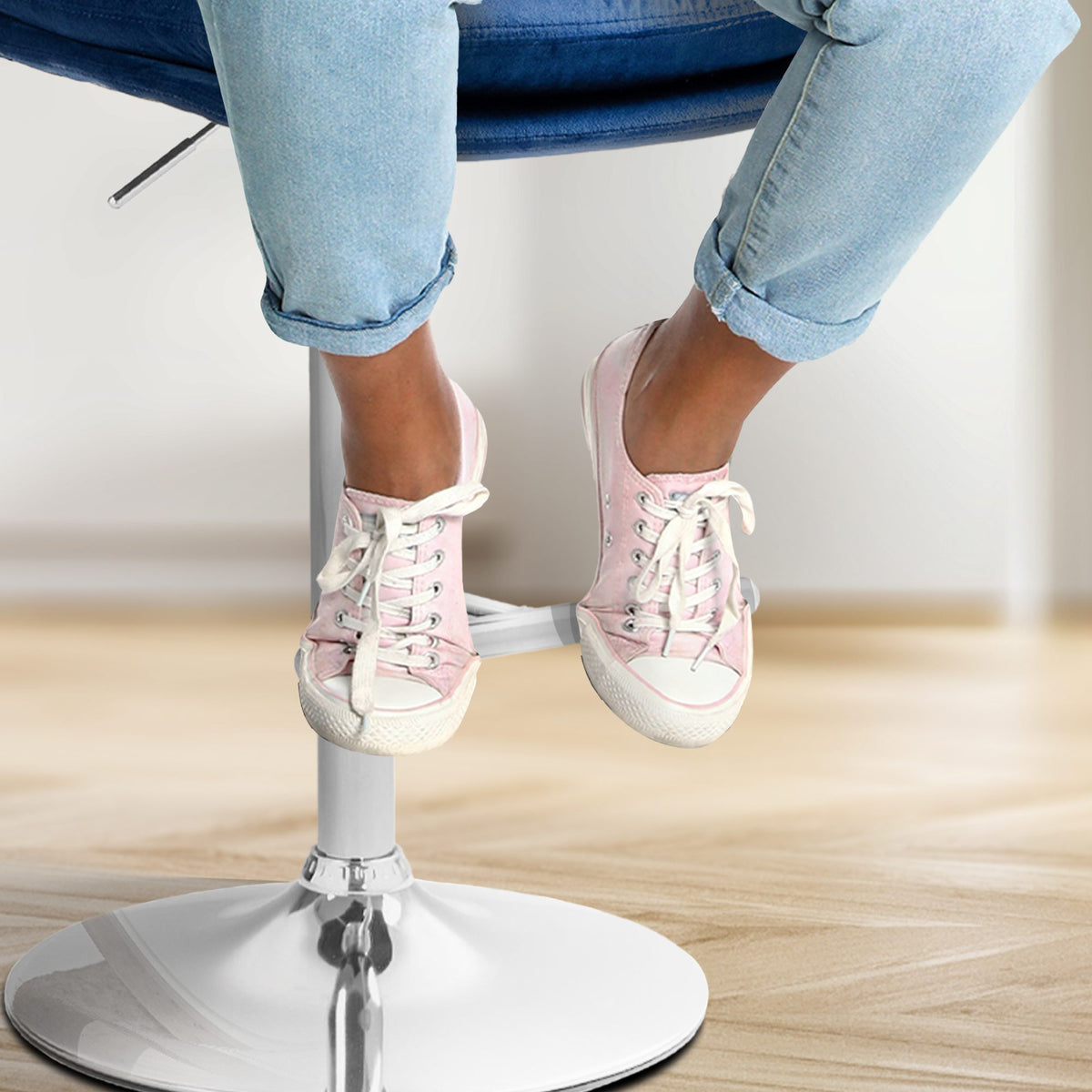 2er Set Barhocker Damar Samt chrom – Ansicht 13