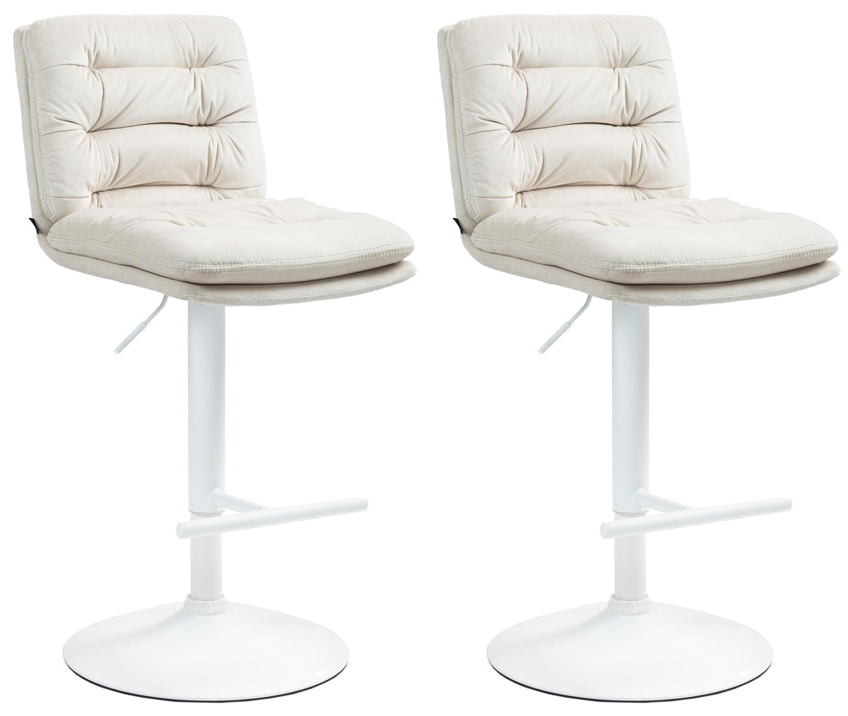 2er Set Barhocker Damar Samt weiß