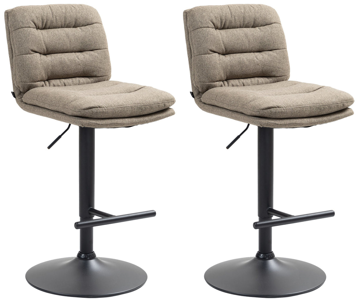 2er Set Barhocker Damar Stoff schwarz – Ansicht 8