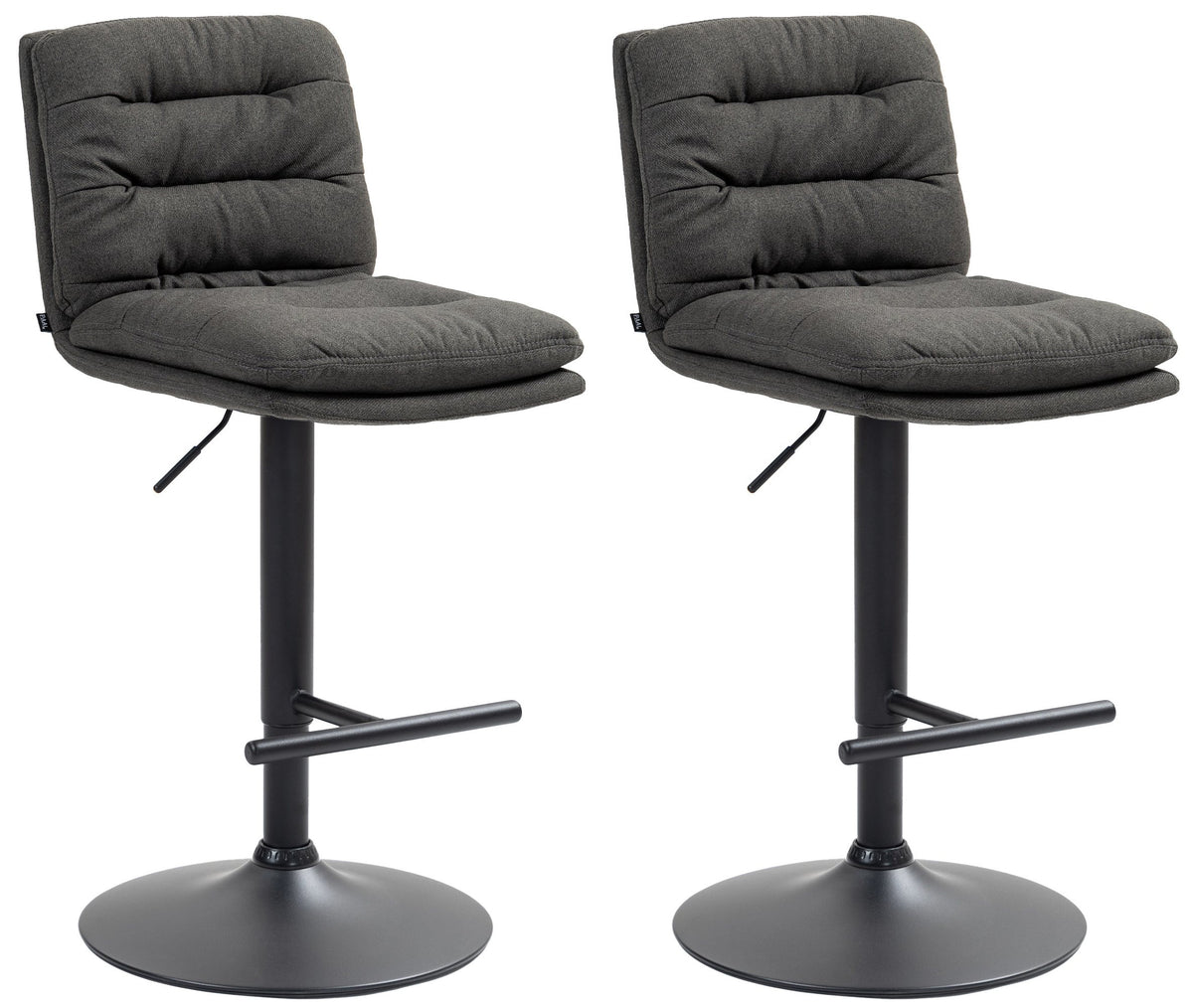 2er Set Barhocker Damar Stoff schwarz – Ansicht 15
