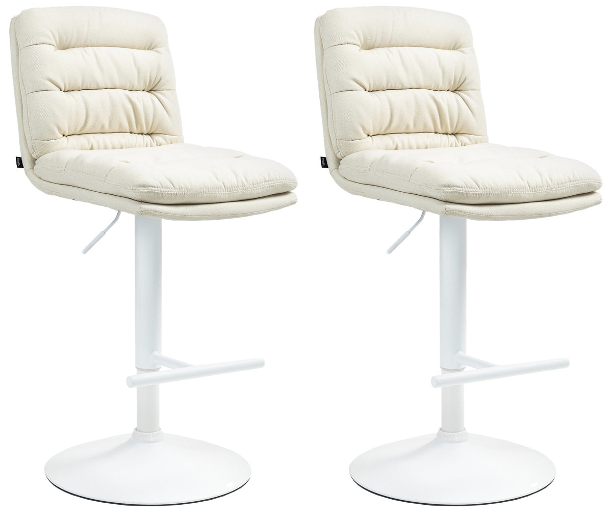 2er Set Barhocker Damar Stoff weiß