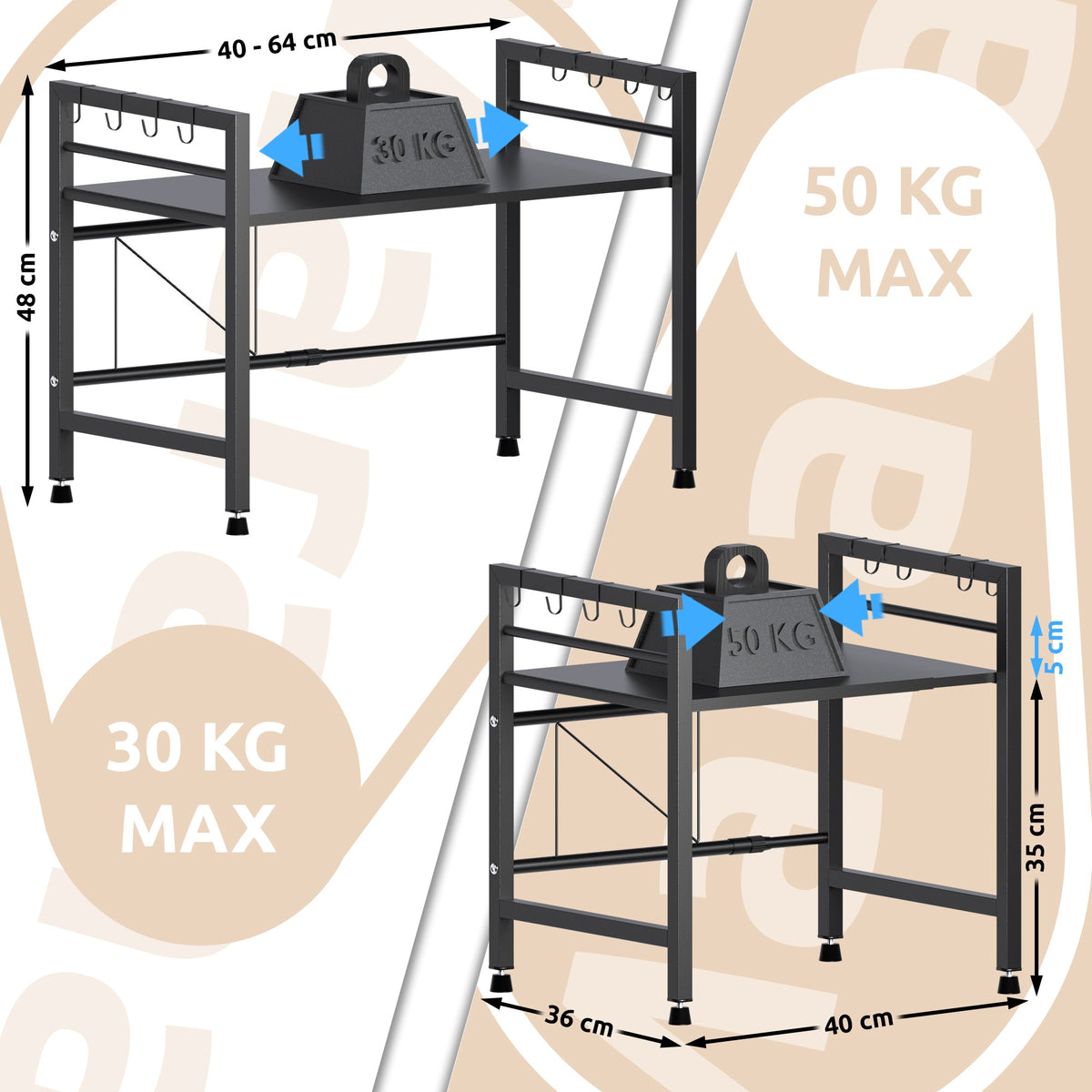 Mikrowellenregal Marana 2-stufig – Ansicht 6