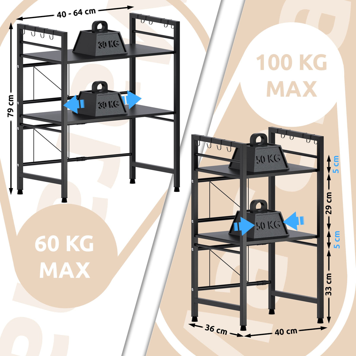 Mikrowellenregal Marana 3-stufig – Ansicht 6