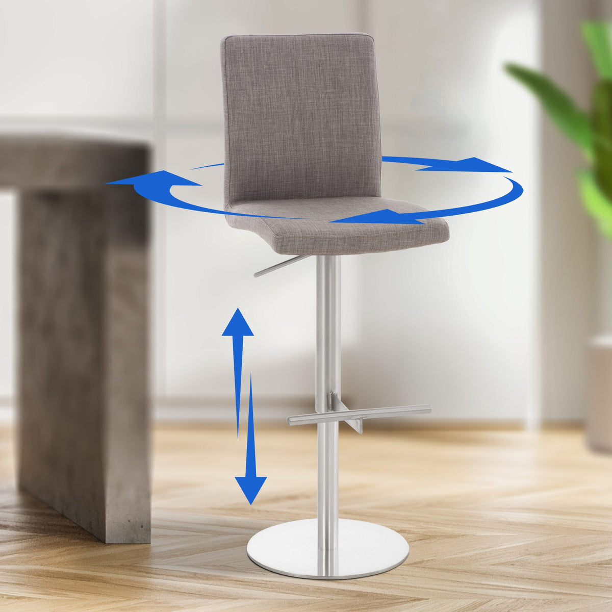 2er Set Barhocker Cadiz Stoff edelstahl – Ansicht 11