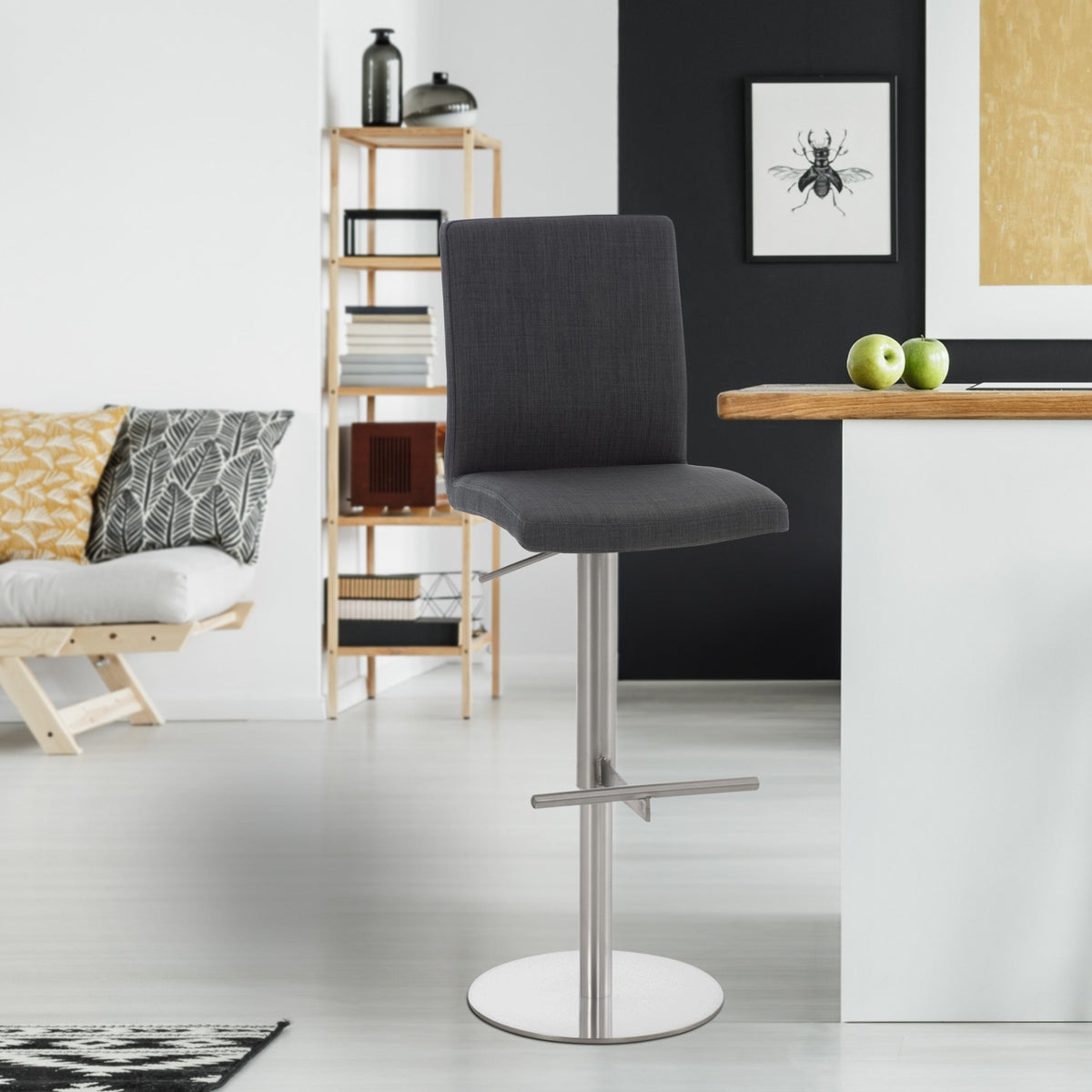 2er Set Barhocker Cadiz Stoff edelstahl – Ansicht 17