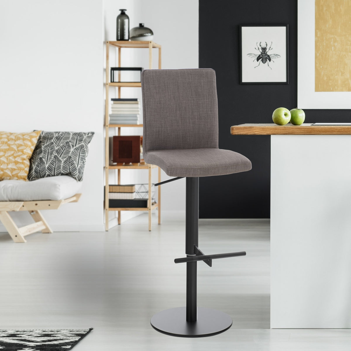 2er Set Barhocker Cadiz Stoff schwarz – Ansicht 10