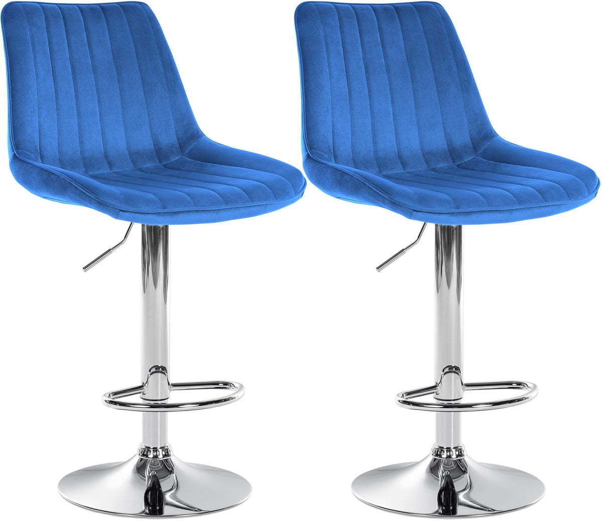 2er Set Barhocker Toni Samt chrom