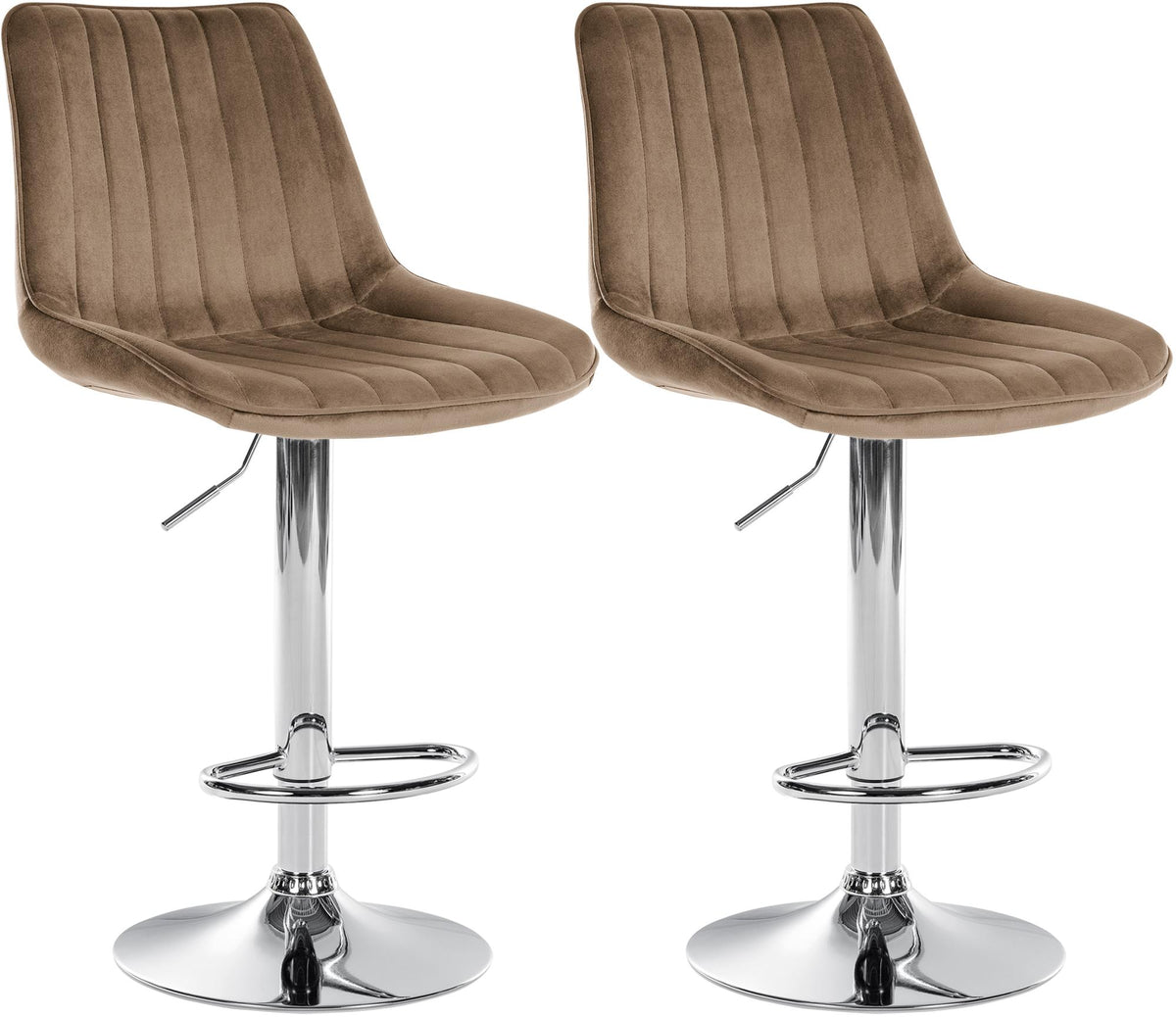 2er Set Barhocker Toni Samt chrom – Ansicht 8