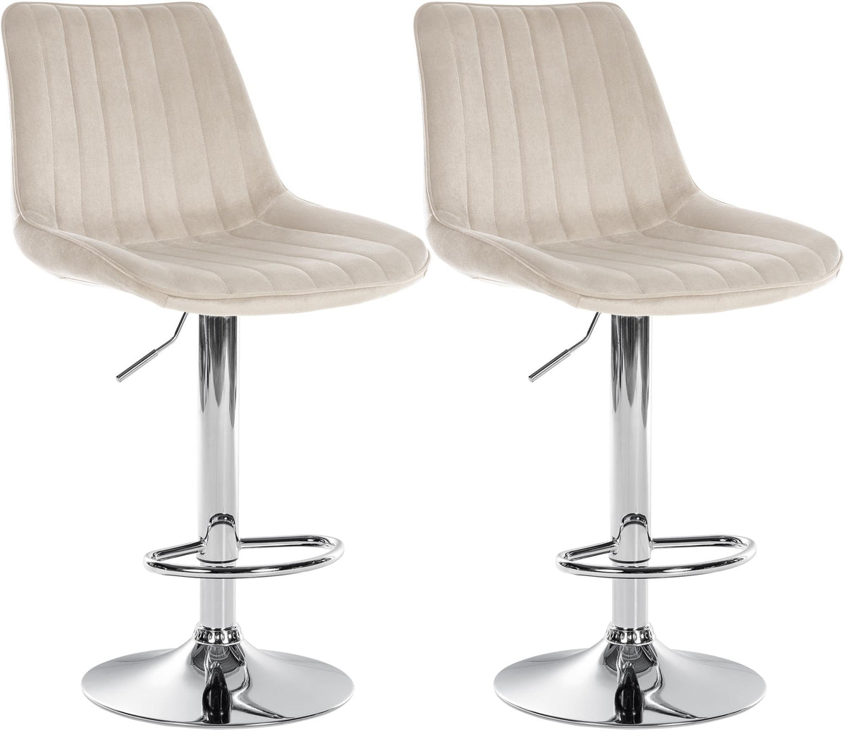 2er Set Barhocker Toni Samt chrom