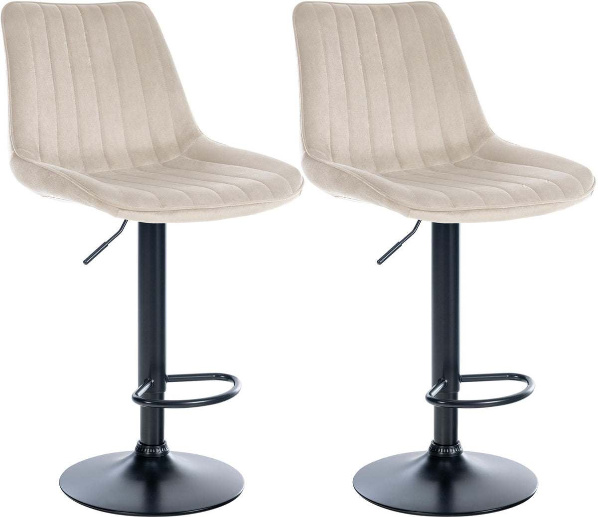 2er Set Barhocker Toni Samt schwarz