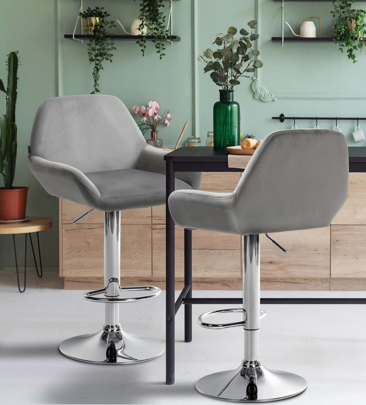Barhocker Braga Samt chrom – Ansicht 17