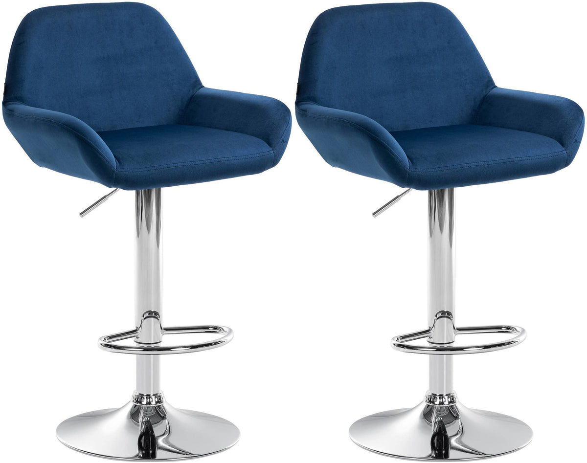 2er Set Barhocker Braga Samt chrom