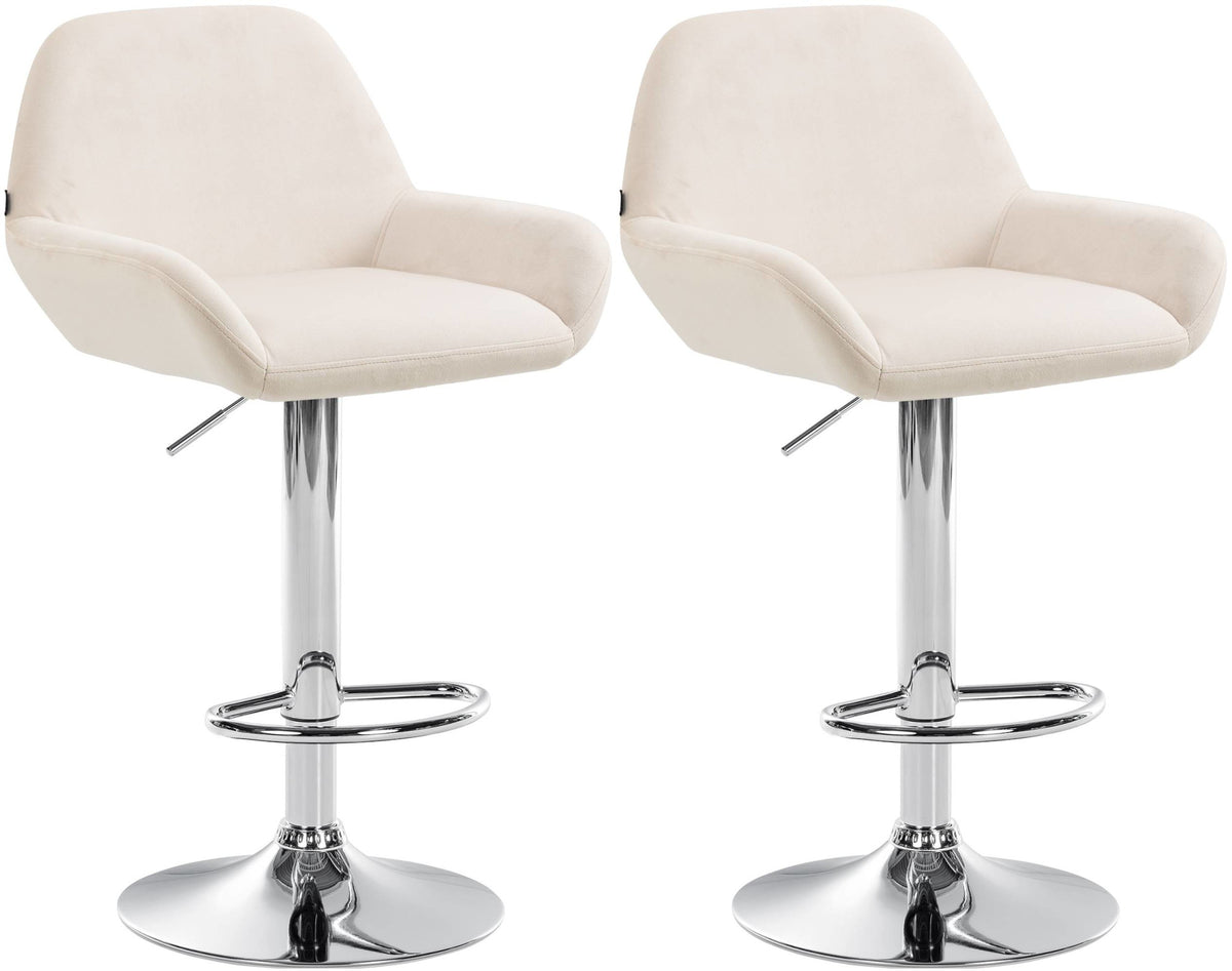 2er Set Barhocker Braga Samt chrom – Ansicht 15