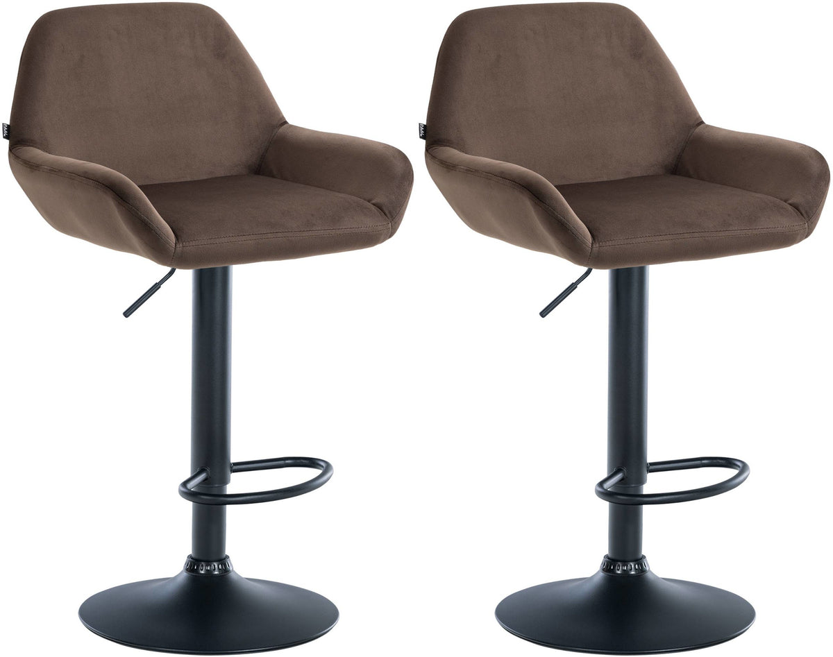 2er Set Barhocker Braga Samt schwarz