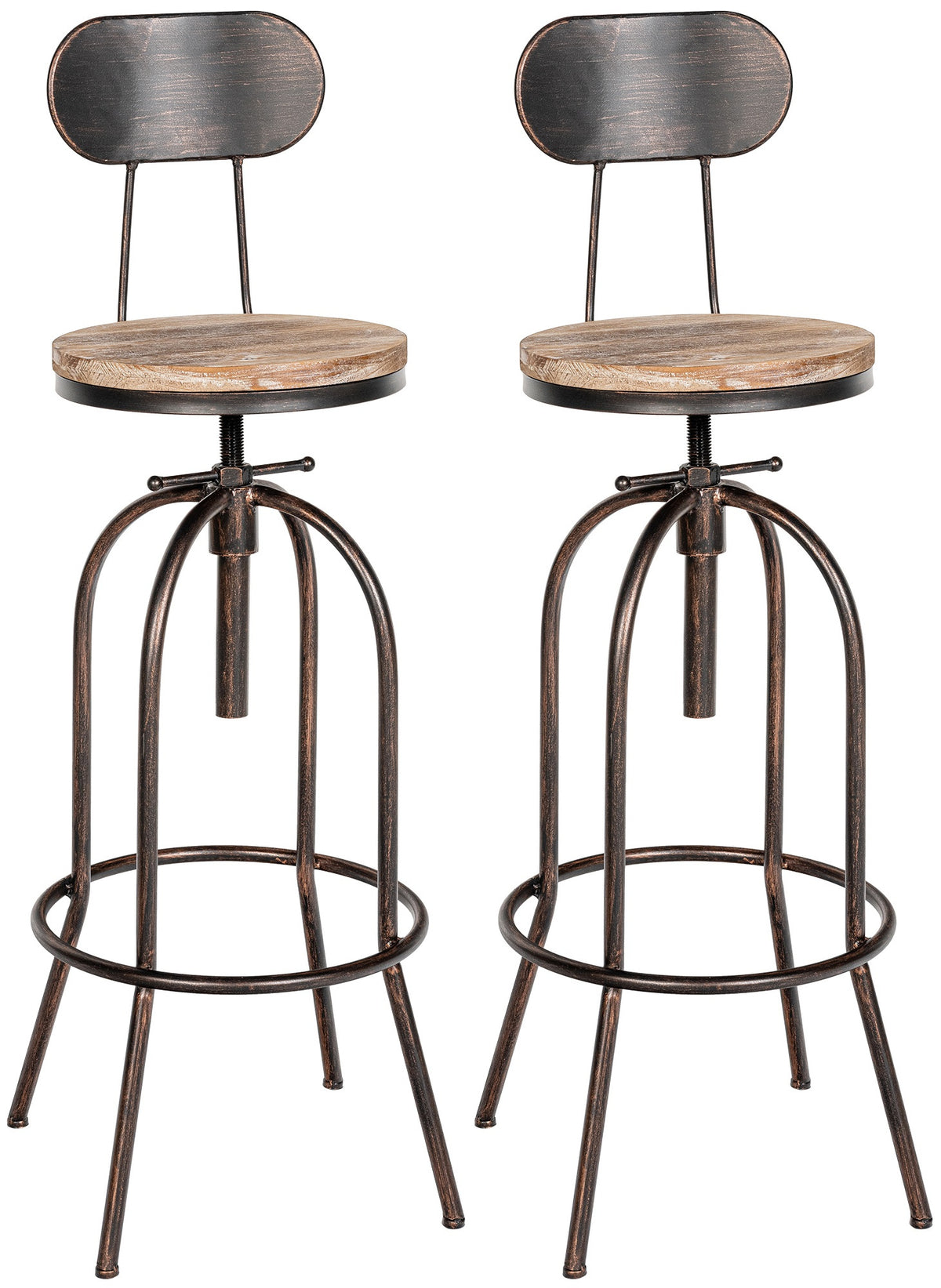 2er Set Barhocker Pino, Holz