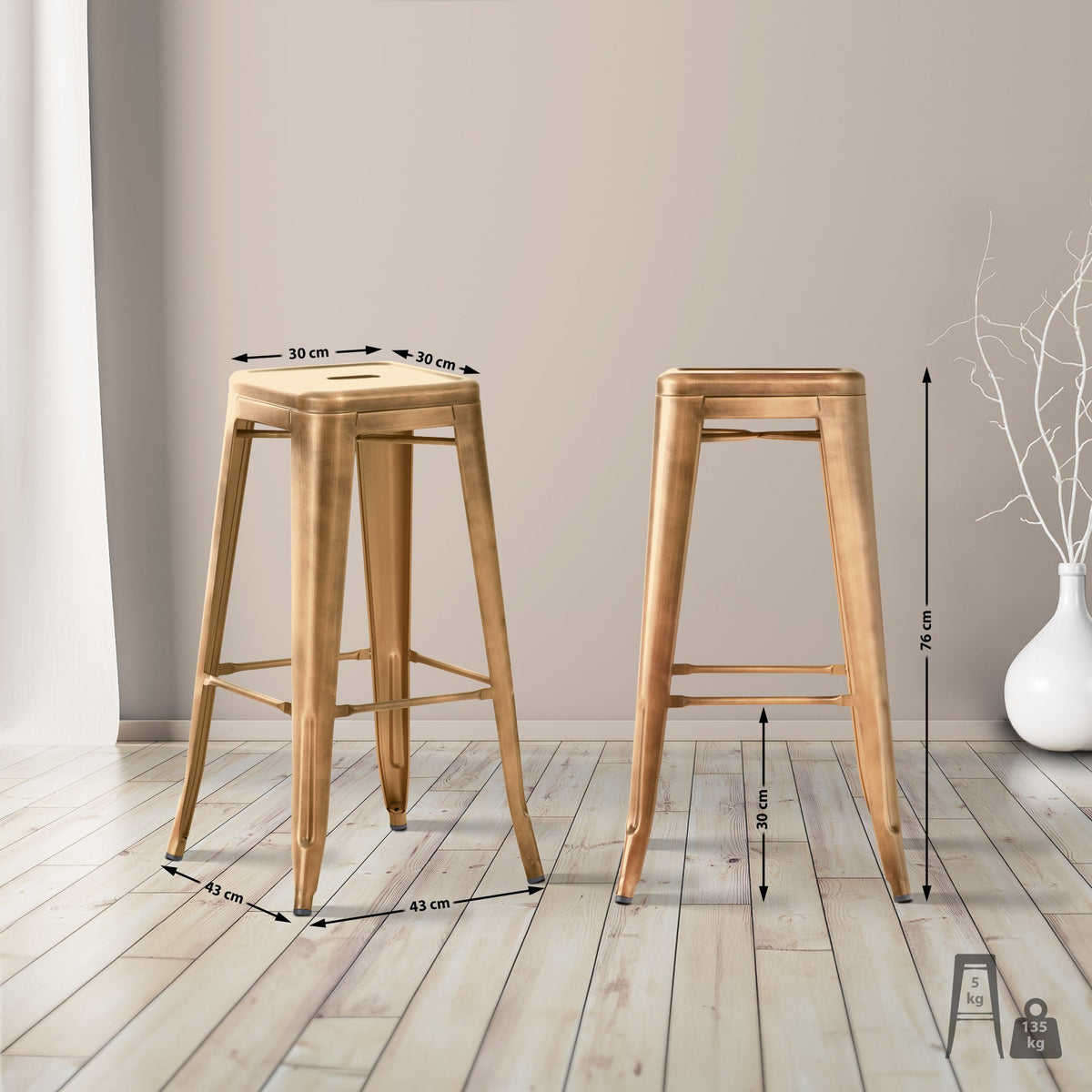 4er Set Barhocker Joshua – Ansicht 3