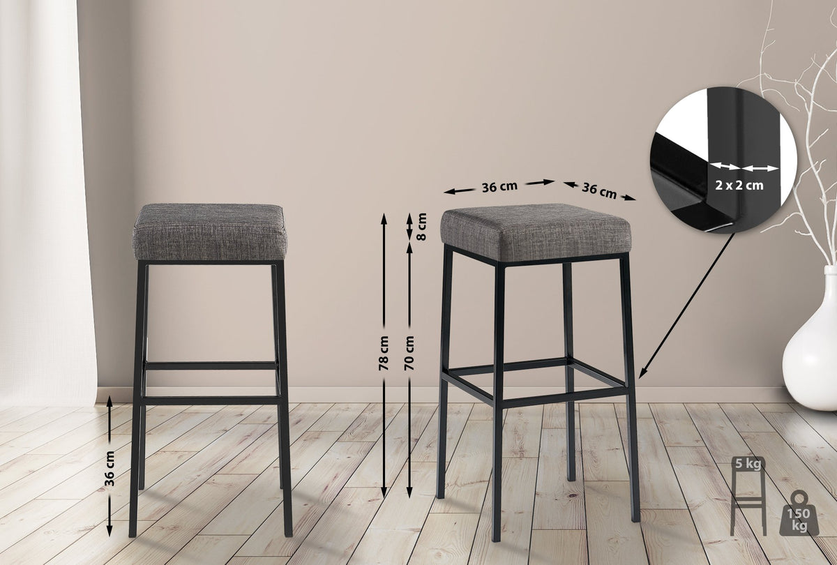 Barhocker Montreal B80 Stoff – Ansicht 2