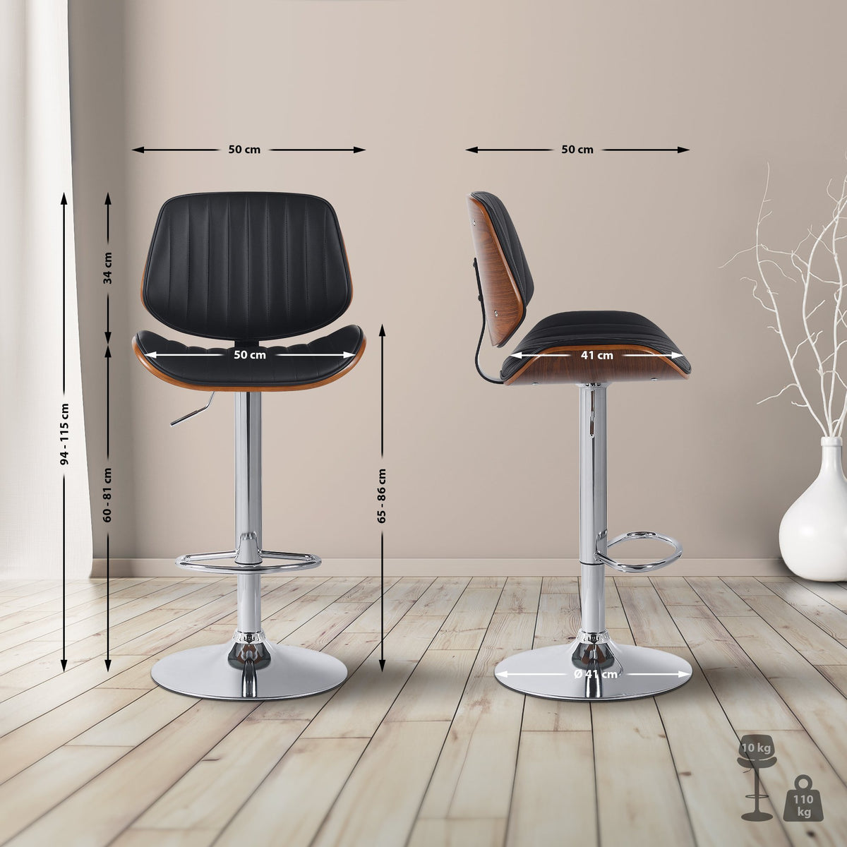 Barhocker Clawson Kunstleder chrom – Ansicht 9