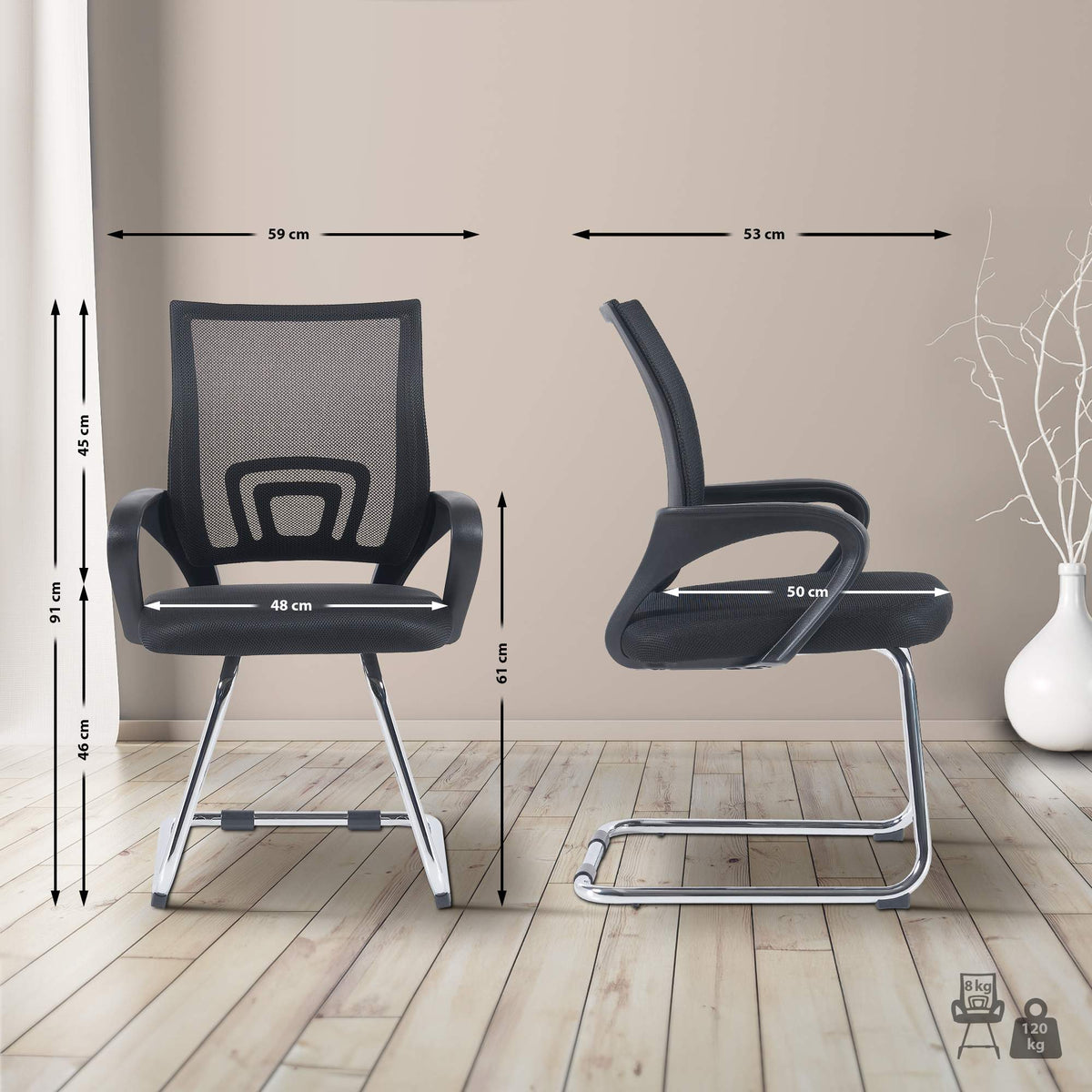 2er Set Besucherstühle Eureka – Ansicht 2