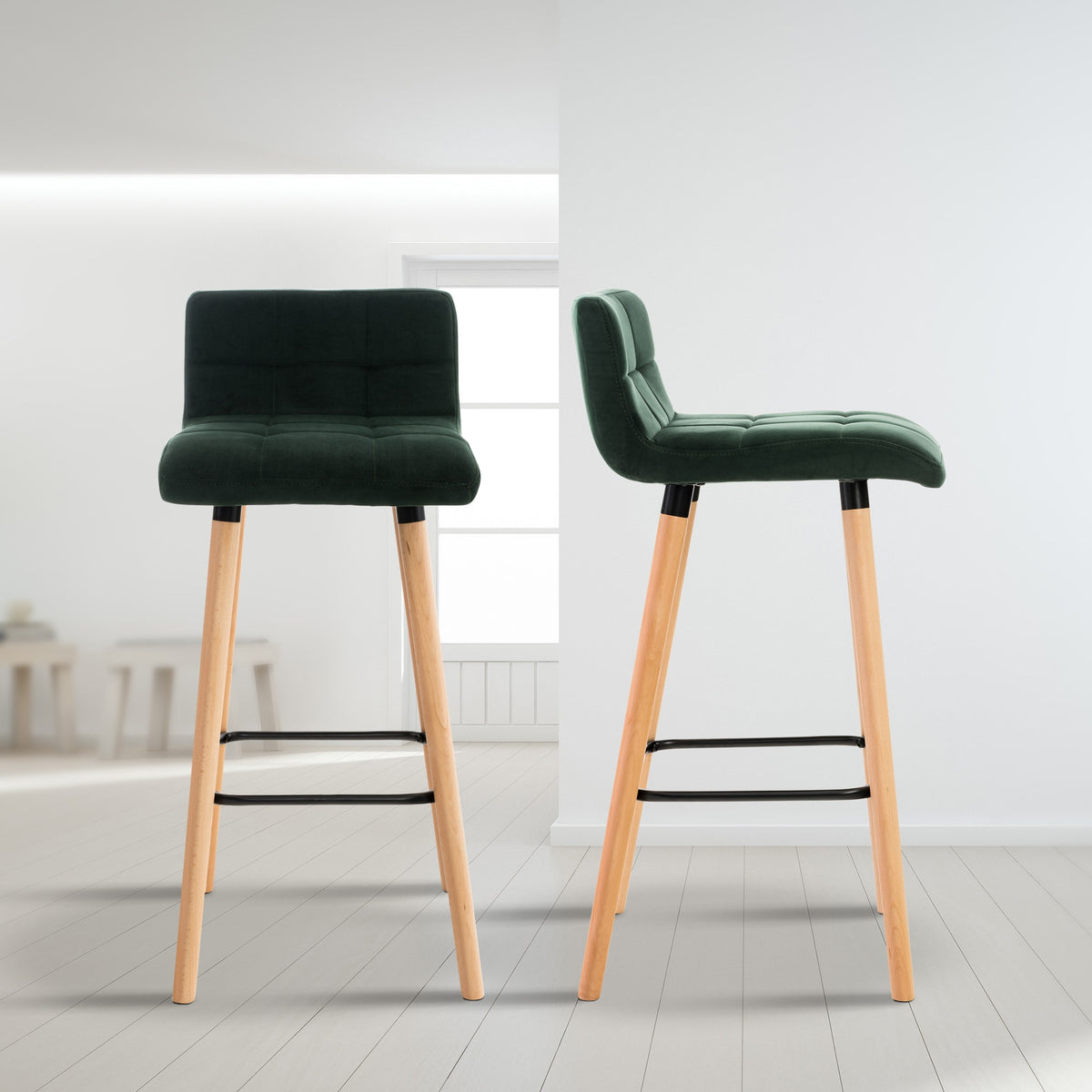 2er Set Barhocker Lincoln Samt – Ansicht 10